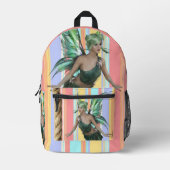 Print gesneden naaizak bloemenfee bedrukte rugzak (Voorkant)