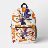 Print gesneden naaizak bloemenfee fee Sinaasappel  Bedrukte Rugzak (Voorkant)