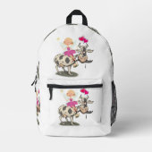 Print gesneden naaizak bloemenfee Koe Bedrukte Rugzak (Voorkant)