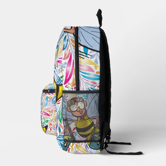 Print gesneden naaizak bloemenhommel schilderij bedrukte rugzak (Rechts)