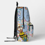 Print gesneden naaizak bloemenhommel schilderij bedrukte rugzak (Links)