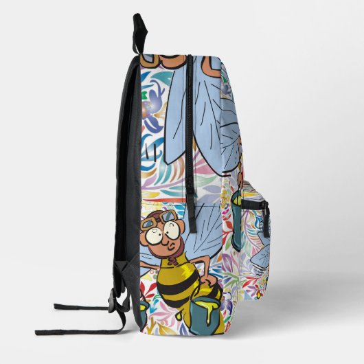 Print gesneden naaizak bloemenhommel schilderij bedrukte rugzak (Links)