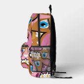 Print gesneden naaizak bloemenzak Koe roze Bedrukte Rugzak (Rechts)