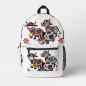 Print gesneden naaizak bloemige Koeien moo moo Bedrukte Rugzak (Voorkant)