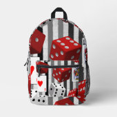 Print gesneden naaizak dobbelstenen aas bedrukte rugzak (Voorkant)