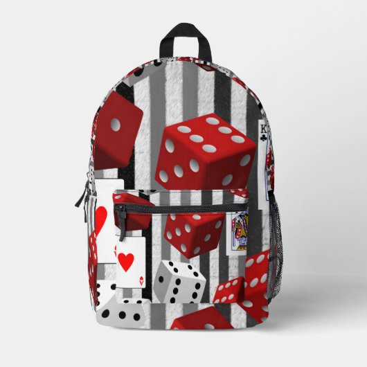 Print gesneden naaizak dobbelstenen aas bedrukte rugzak (Voorkant)