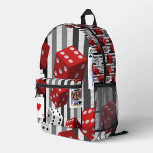 Print gesneden naaizak dobbelstenen aas bedrukte rugzak