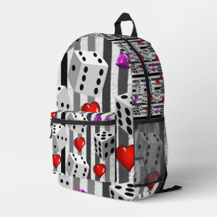 Print gesneden naaizak dobbelstenen aas bedrukte rugzak