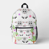 Print gesneden naaizak Floral Sheep Bedrukte Rugzak (Voorkant)