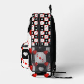 Print gesneden naaizak Kaarten rode harten Bedrukte Rugzak (Rechts)