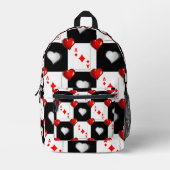 Print gesneden naaizak Kaarten rode harten Bedrukte Rugzak (Voorkant)