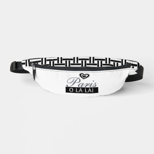 Print gesneden naaizak Parijs Frankrijk Zwart & Wi Heuptasje (Voorkant)