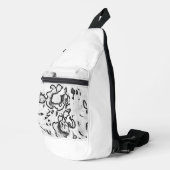 Print gesneden naaizak sling bag (Rechterhoek)