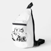 Print gesneden naaizak sling bag (Rechterhoek)