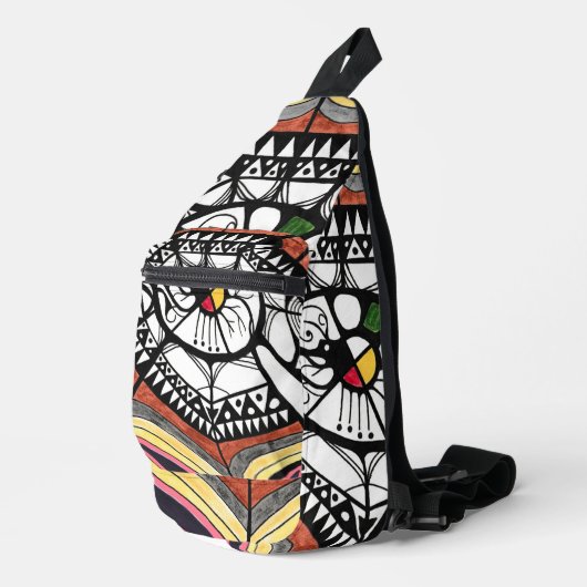 Print gesneden naaizak sling bag (Rechterhoek)