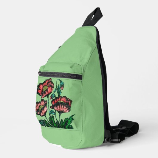 Print gesneden naaizak sling bag (Rechterhoek)