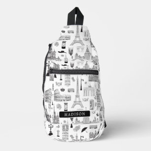 Print gesneden naaizak sling bag