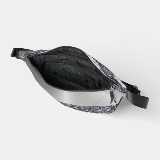 Print gesneden naaizak zilveren glitter heuptasje (Open)