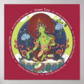 PRINT Green Tara - met mantra (Voorkant)