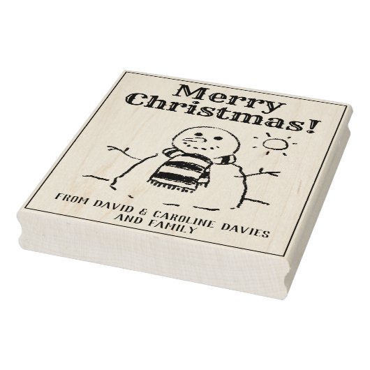 Print Je Eigen Sneeuwman Kerstkaarten Rubberstempel (Stempel)