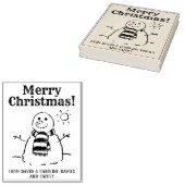 Print Je Eigen Sneeuwman Kerstkaarten Rubberstempel (Gestempeld)