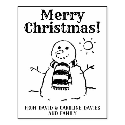 Print je eigen Snowman Kerst Kaarten Rubberstempel (Afrduk)