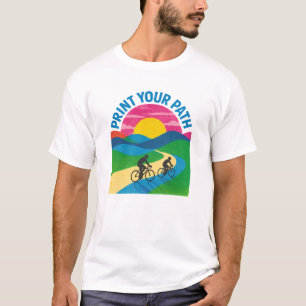 Print Je Route Wielrenners Landschap T-Shirt