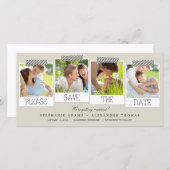 Print Kaartjes Sla De Datum Op Foto - Khaki Save The Date (Voorkant / Achterkant)