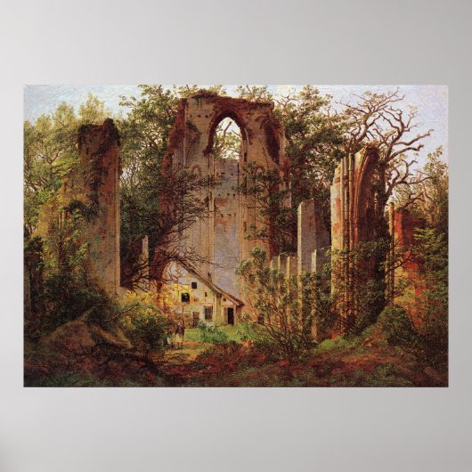 Print: Kloosterruïnes van Eldena Poster (Voorkant)