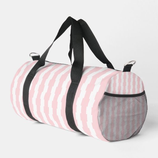 Print Knip Naai Tas Duffel Roze Witte Streep (Rechterhoek)