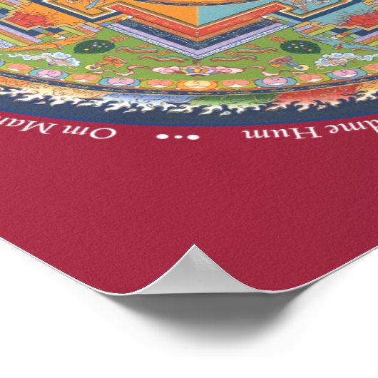 PRINT Mandala van Chenrezig - met Mantra (Hoek)