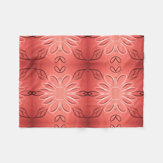  print met bordeaux koraal fleece deken (Voorkant (Horizontaal))