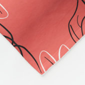  print met bordeaux koraal fleece deken (Hoek)