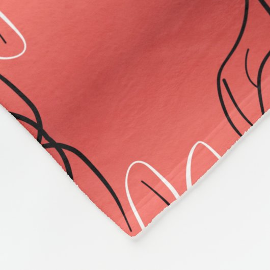  print met bordeaux koraal fleece deken (Hoek)