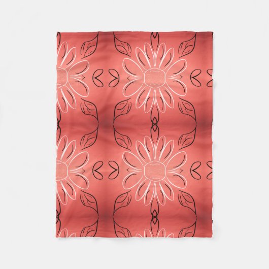  print met bordeaux koraal fleece deken (Voorkant)