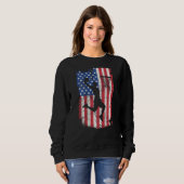 Print On Back Basketball USA American Flag 4th Of  Trui (Voorkant volledig)