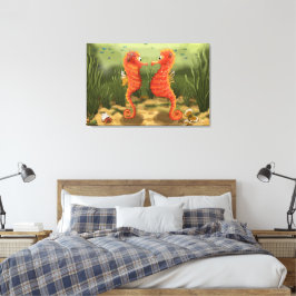 Print on canvas enchanted ocean world seahorses