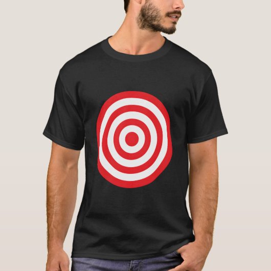 Print On Front Back Bullseye Target Bulls Eye Red T-shirt (Voorkant)