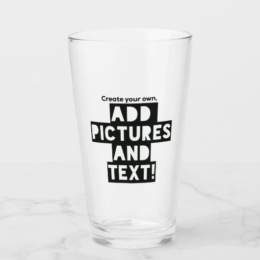 Print op een BIERGLAS - Upload Pic, voeg Tekst toe Glas (Voorkant)
