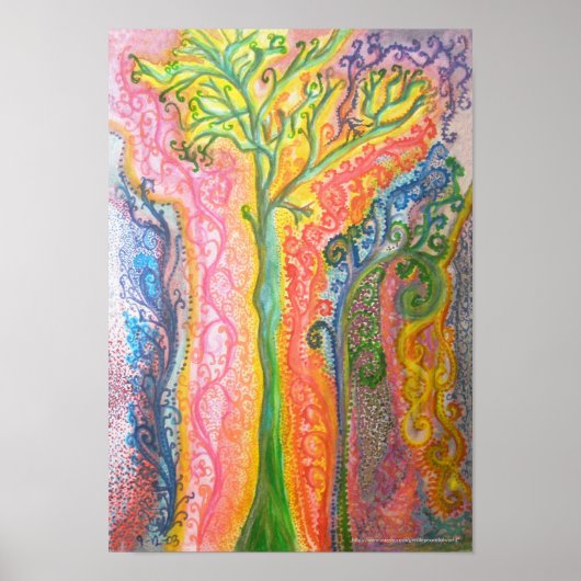 Print or Poster with Psychedelic Tree Design (Voorkant)