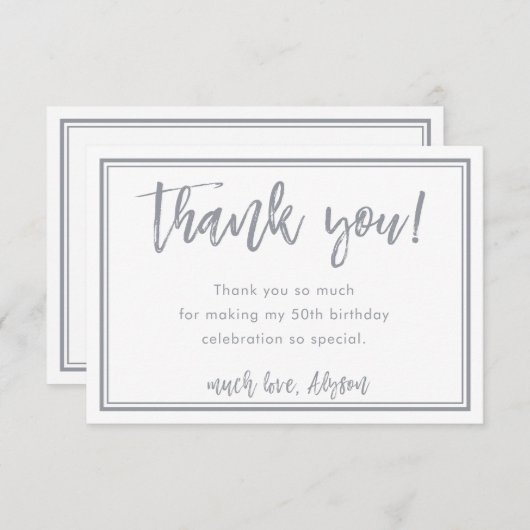 PRINT ORDER voor Alyson bedankt notities Kaart (Voorkant / Achterkant)