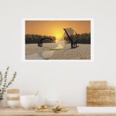 PRINT PREHISTORIC RIVER (Keuken)