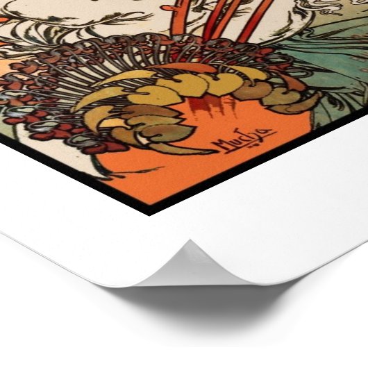 Print Retro Artist Mucha Afbeelding (Hoek)