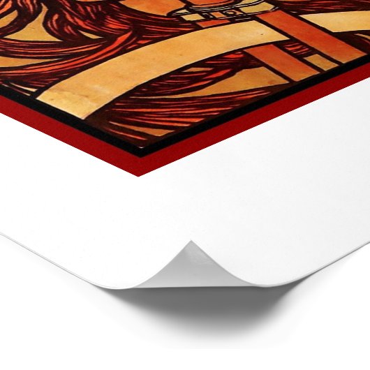 Print Retro Artist Mucha Afbeelding (Hoek)