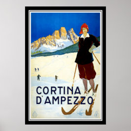 Print Retro Vintage Afbeelding Reis Cortina d`Ampe