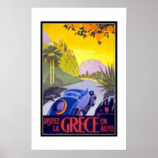 Print Retro Vintage Afbeelding Reis Griekenland