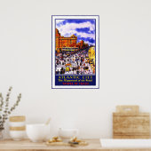 Print Retro Vintage Afbeelding Reizen Atlantic Cit (Keuken)
