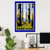 Print Retro Vintage Afbeelding Reizen Australië (Thuiskantoor)