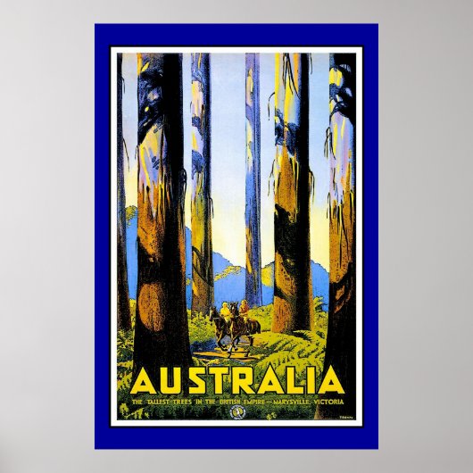 Print Retro Vintage Afbeelding Reizen Australië (Voorkant)
