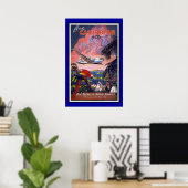 Print Retro Vintage Afbeelding Reizen Caribisch ge (Thuiskantoor)